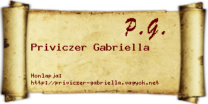 Priviczer Gabriella névjegykártya